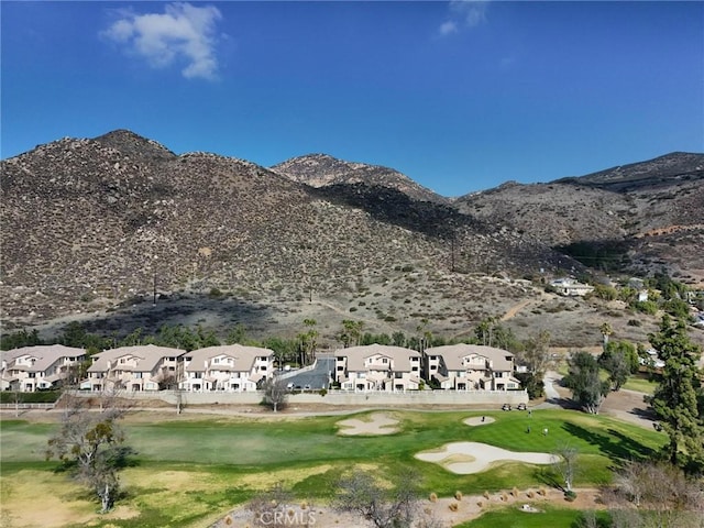 mountain view with golf course view and a residential view