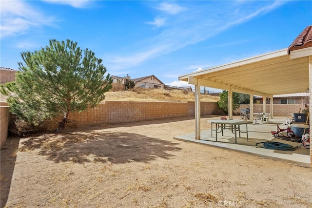 view of yard with a patio area