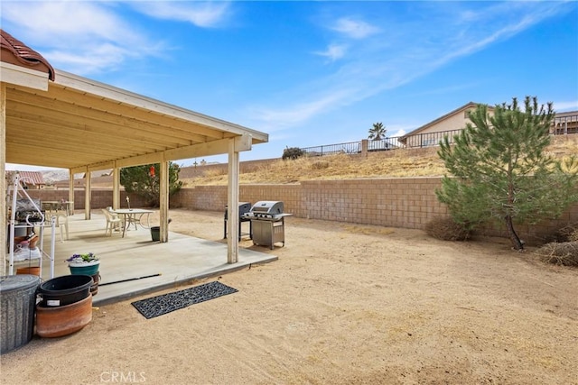 view of yard with a patio area