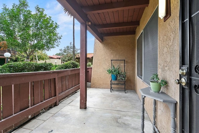 balcony featuring a patio