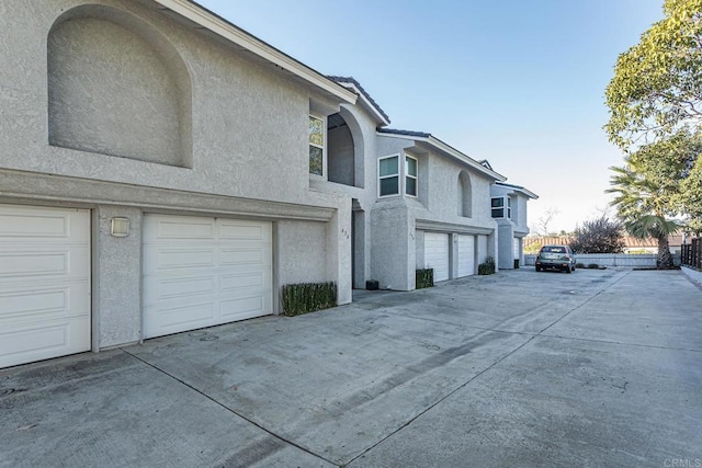 exterior space featuring a garage