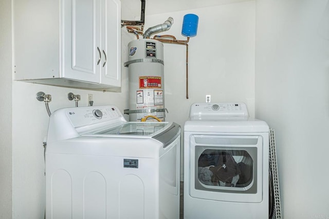 656 Westlake St, Encinitas, CA 92024 - laundry room with independent washer and dryer, water heater, and cabinet space