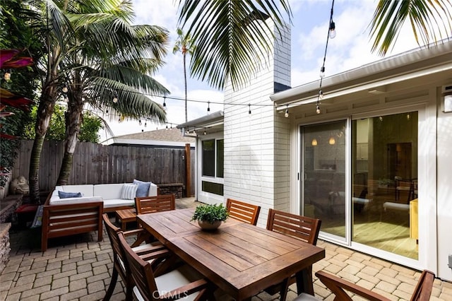 view of patio featuring an outdoor living space