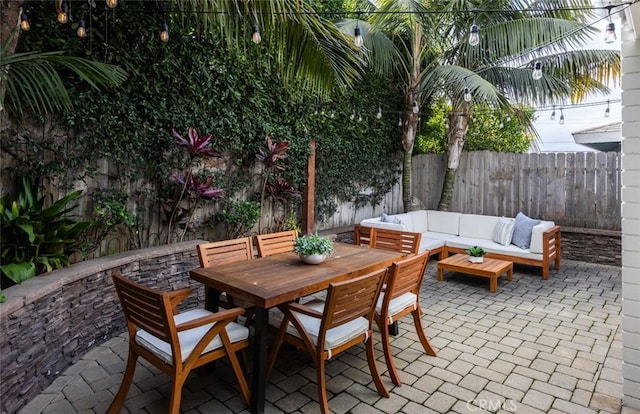 view of patio with outdoor lounge area