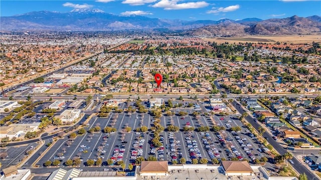 bird's eye view featuring a mountain view