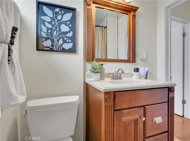 full bathroom with toilet and vanity