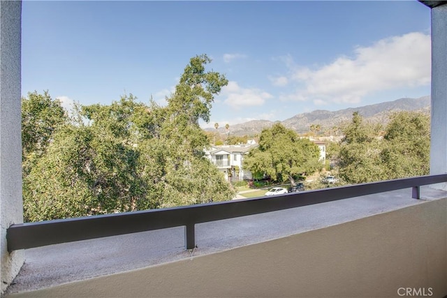 balcony with a mountain view