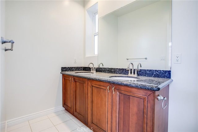 bathroom featuring tile patterned flooring and vanity