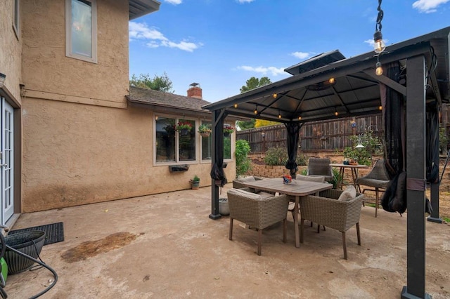 view of patio / terrace with a gazebo