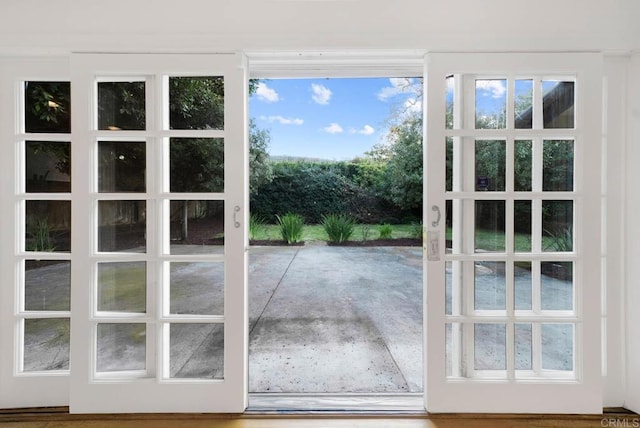 doorway to outside with french doors