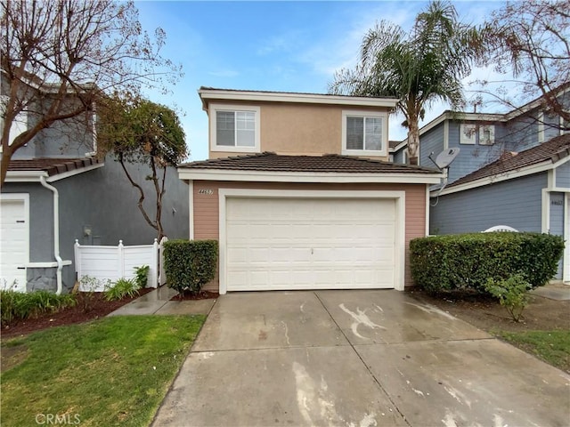 front facade with a garage