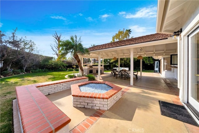 view of patio with outdoor dining area