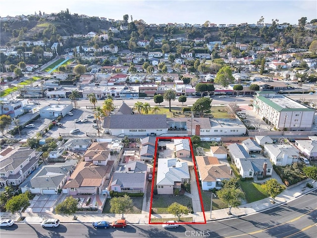 aerial view featuring a residential view