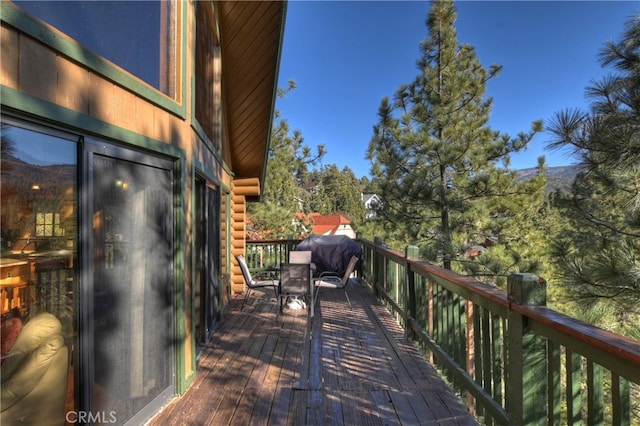 deck featuring area for grilling