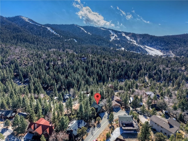 bird's eye view with a mountain view