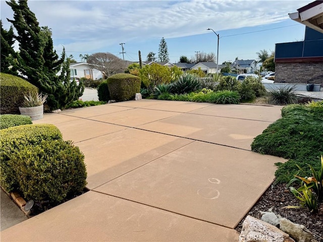 view of patio featuring a residential view