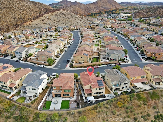 drone / aerial view with a mountain view