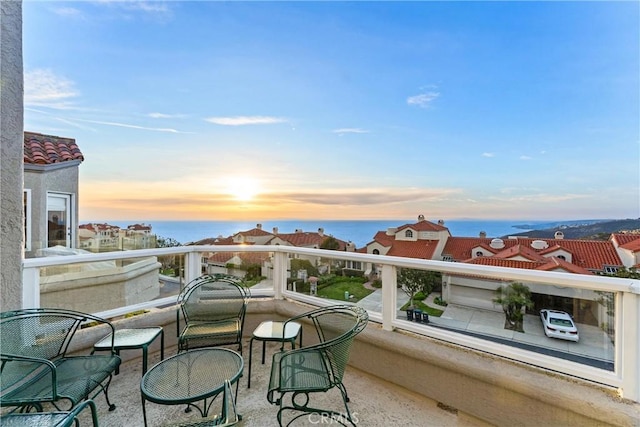 balcony with a water view