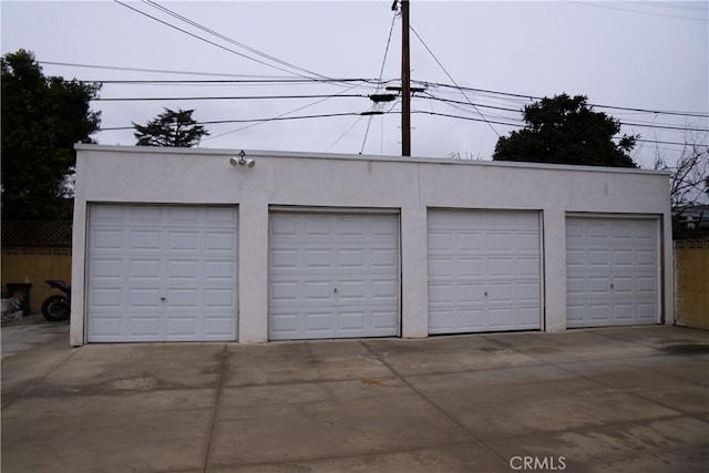 view of garage