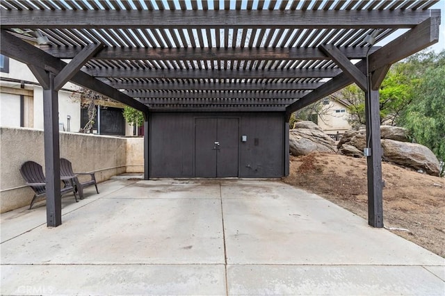 view of patio with a pergola