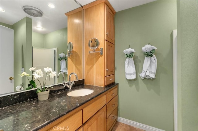 bathroom featuring vanity and tile patterned floors