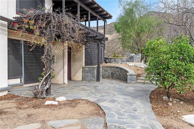 view of patio with a pergola