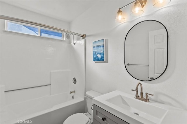 full bathroom featuring vanity, toilet, and shower / bath combination