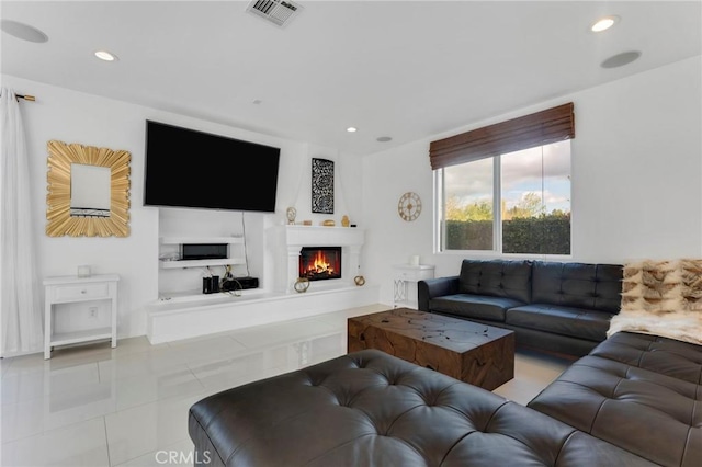 view of tiled living room