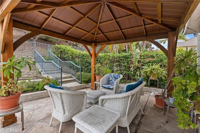 view of patio with a gazebo