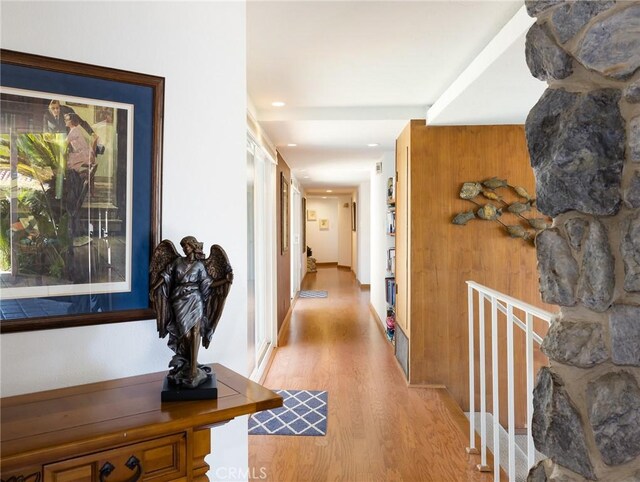 hall featuring light hardwood / wood-style floors