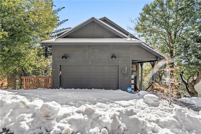 view of snow covered exterior