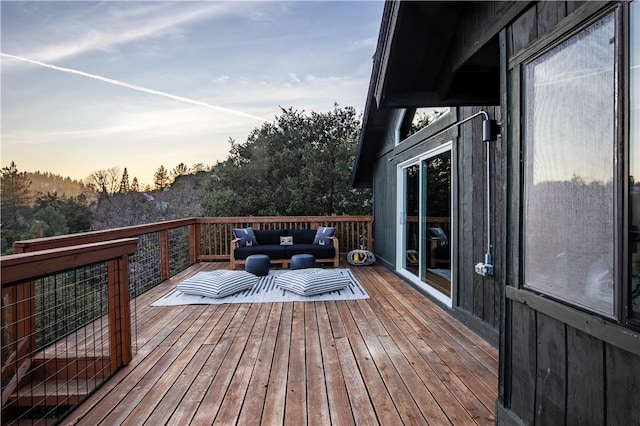 view of deck at dusk