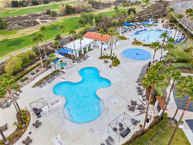 view of pool featuring a patio area