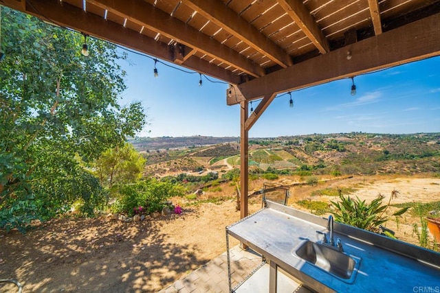 view of patio featuring sink