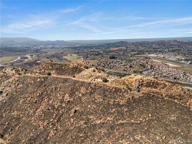 aerial view with a mountain view