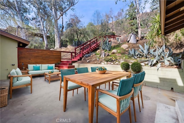 view of patio / terrace with an outdoor hangout area