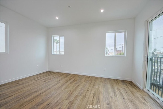 empty room featuring light hardwood / wood-style flooring