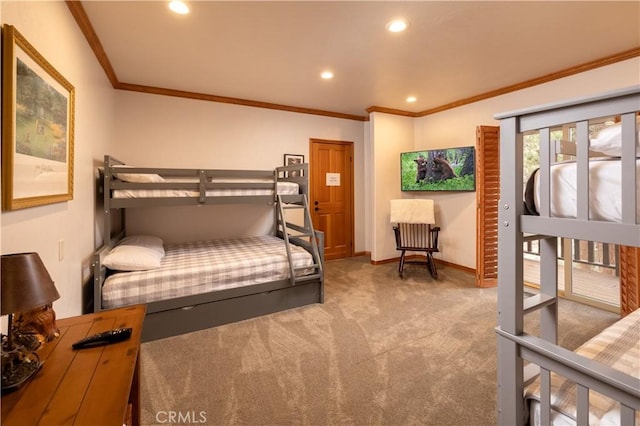 42848 Eagle Flight Pl, Big Bear Lake, CA 92315 - bedroom featuring ornamental molding and carpet