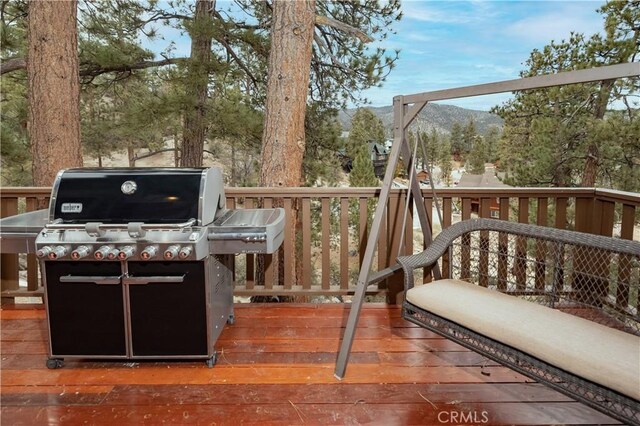 42848 Eagle Flight Pl, Big Bear Lake, CA 92315 - deck featuring a grill and a mountain view