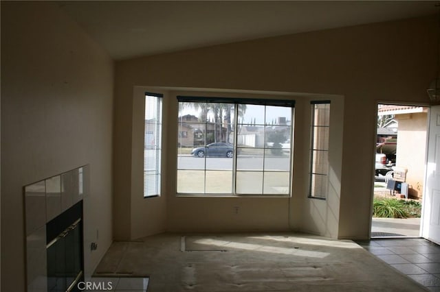 interior space with vaulted ceiling