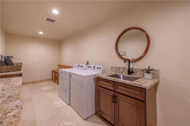 43625 Wolf Rd, Big Bear Lake, CA 92315 - laundry area with sink and washing machine and clothes dryer