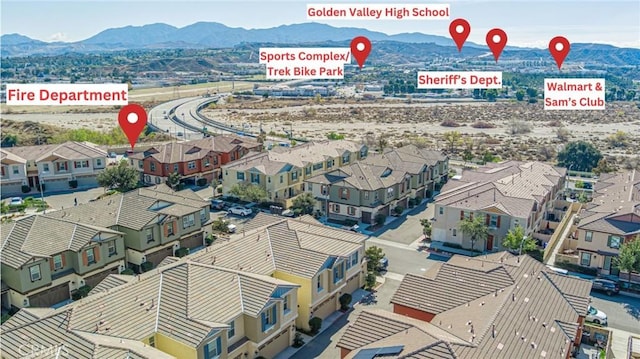 22059 Barrington Way, Saugus, CA 91350 - aerial perspective of suburban area with a mountainous background