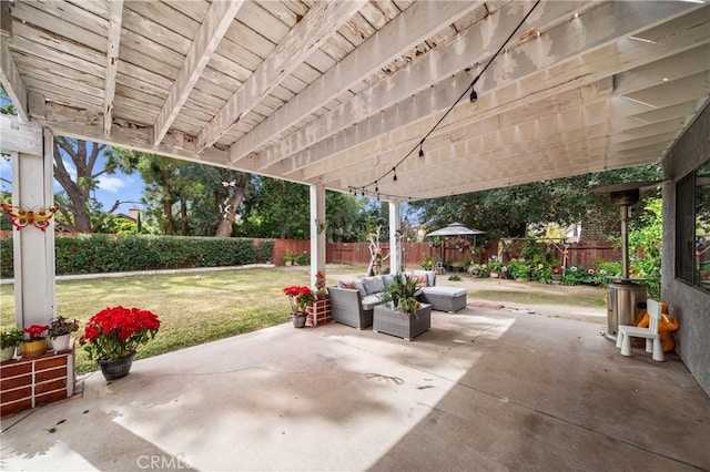 view of patio featuring an outdoor hangout area