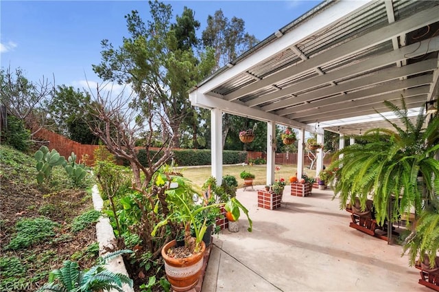 view of patio / terrace with a pergola