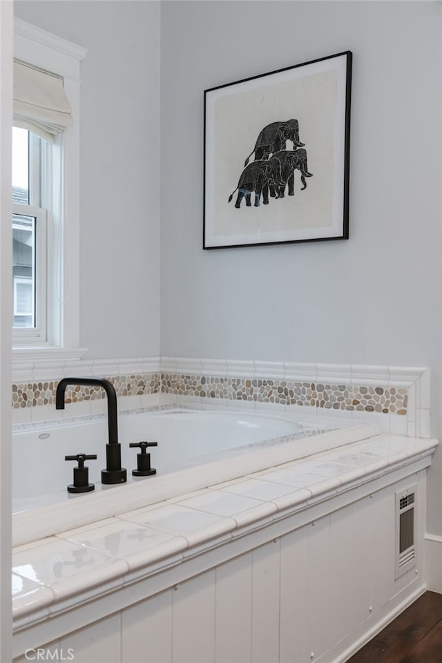 bathroom featuring wood-type flooring