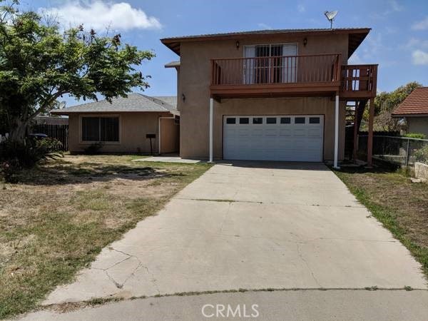 view of property featuring a garage