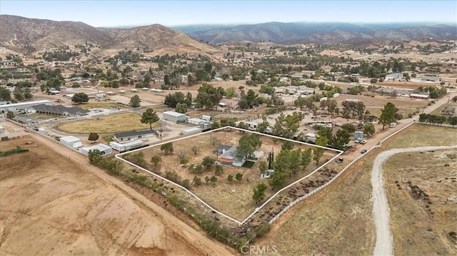 aerial view with a mountain view