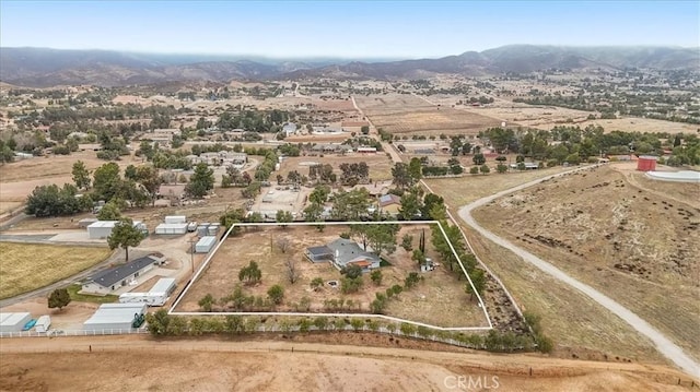 aerial view with a mountain view