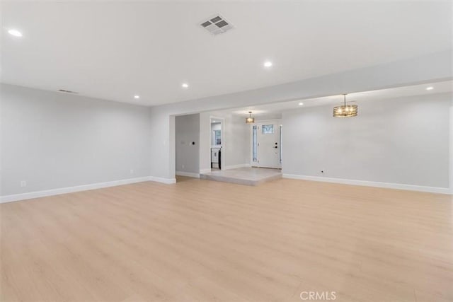 empty room featuring light hardwood / wood-style floors