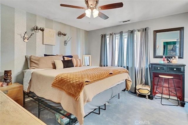 bedroom featuring ceiling fan